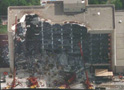 The partially destroyed Alfred P. Murrah building